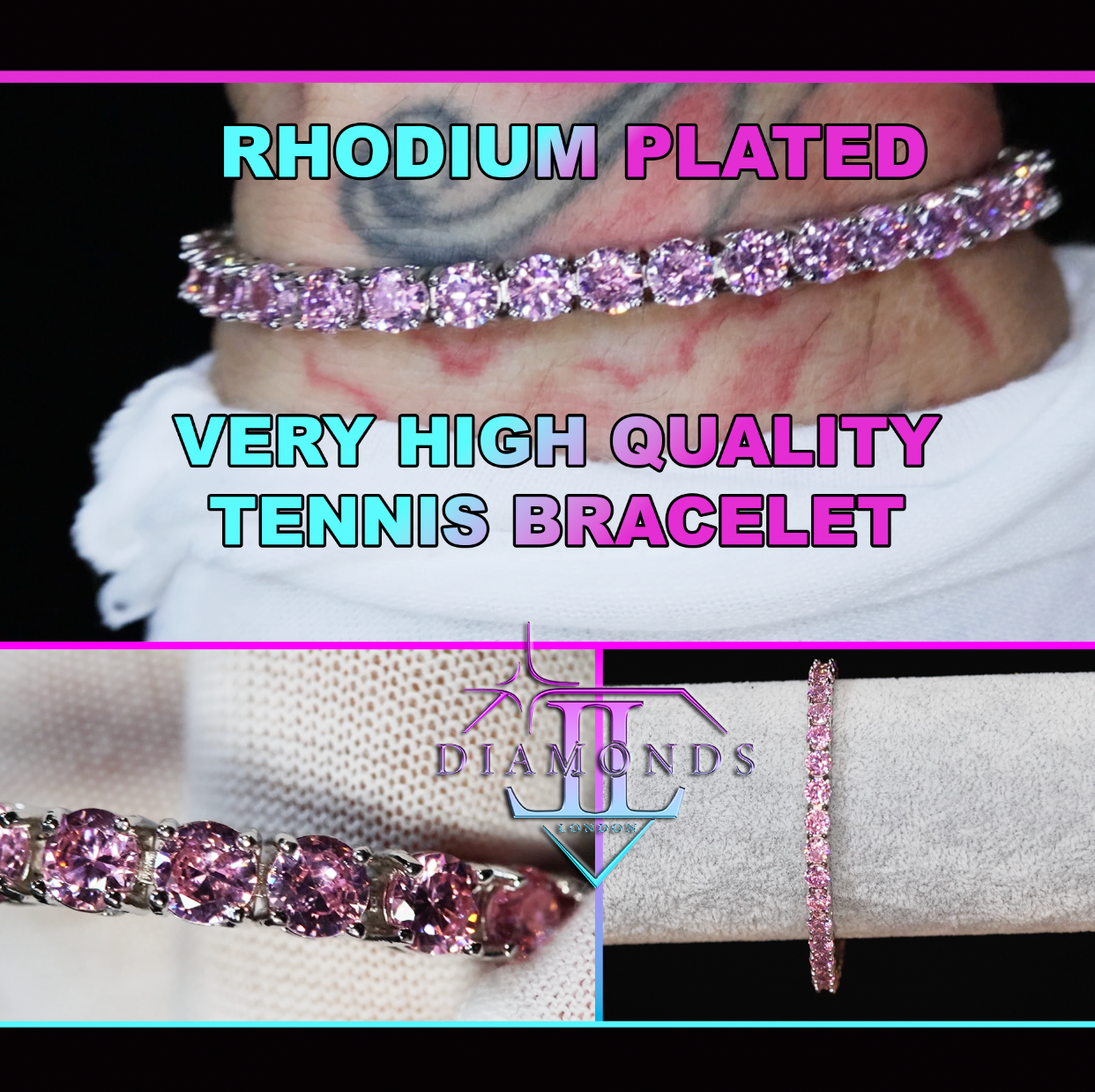 Pink Diamond Tennis Bracelet