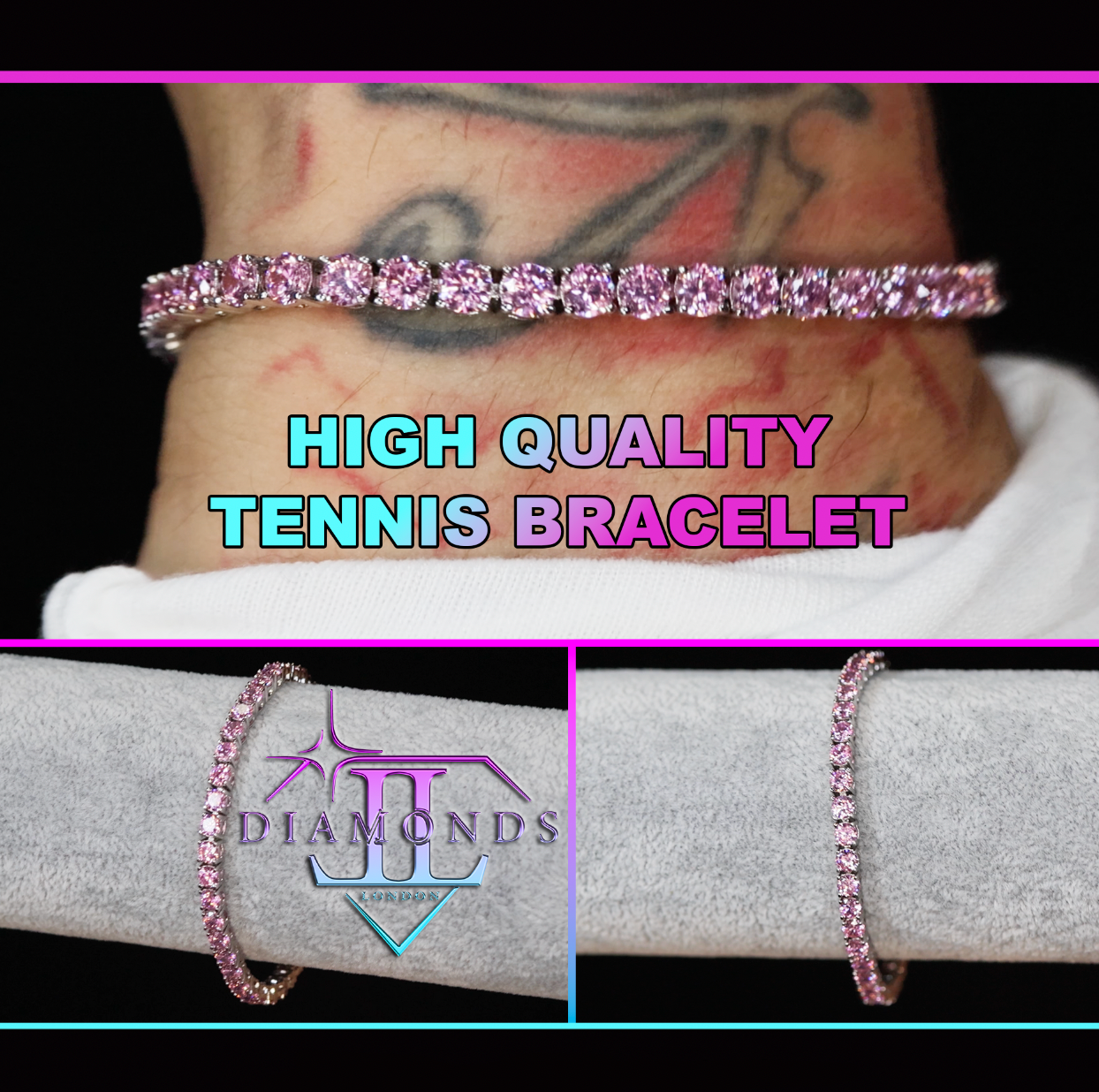 Pink Diamond Tennis Bracelet