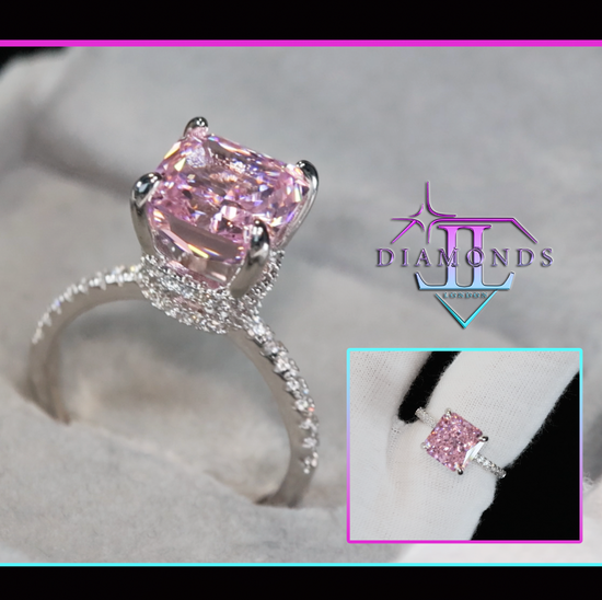 Pink Lab Diamond Engagement Ring