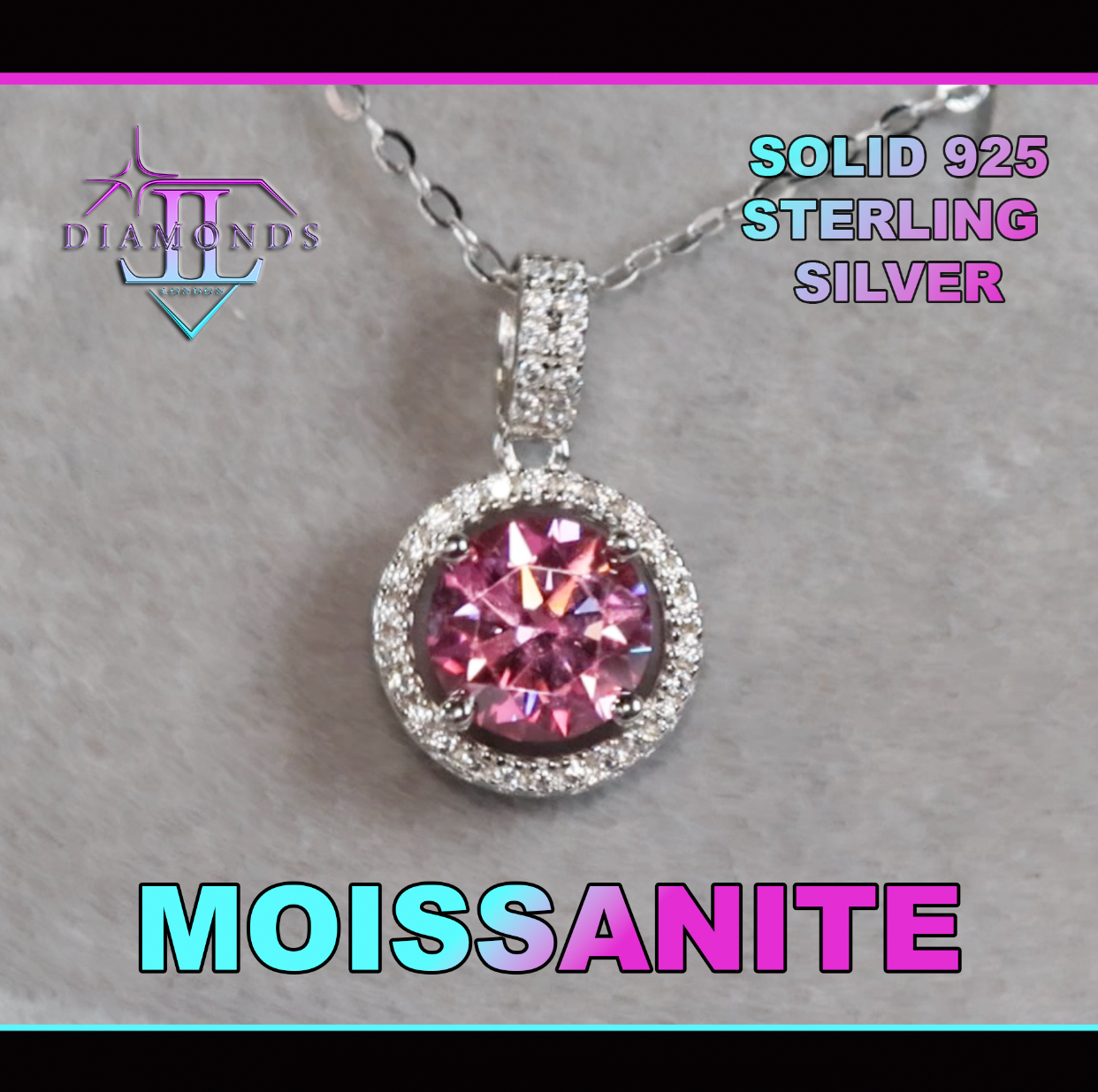 Pink Moissanite Diamond Pendant