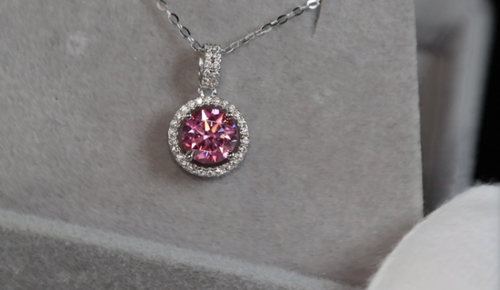 Pink Moissanite Diamond Pendant