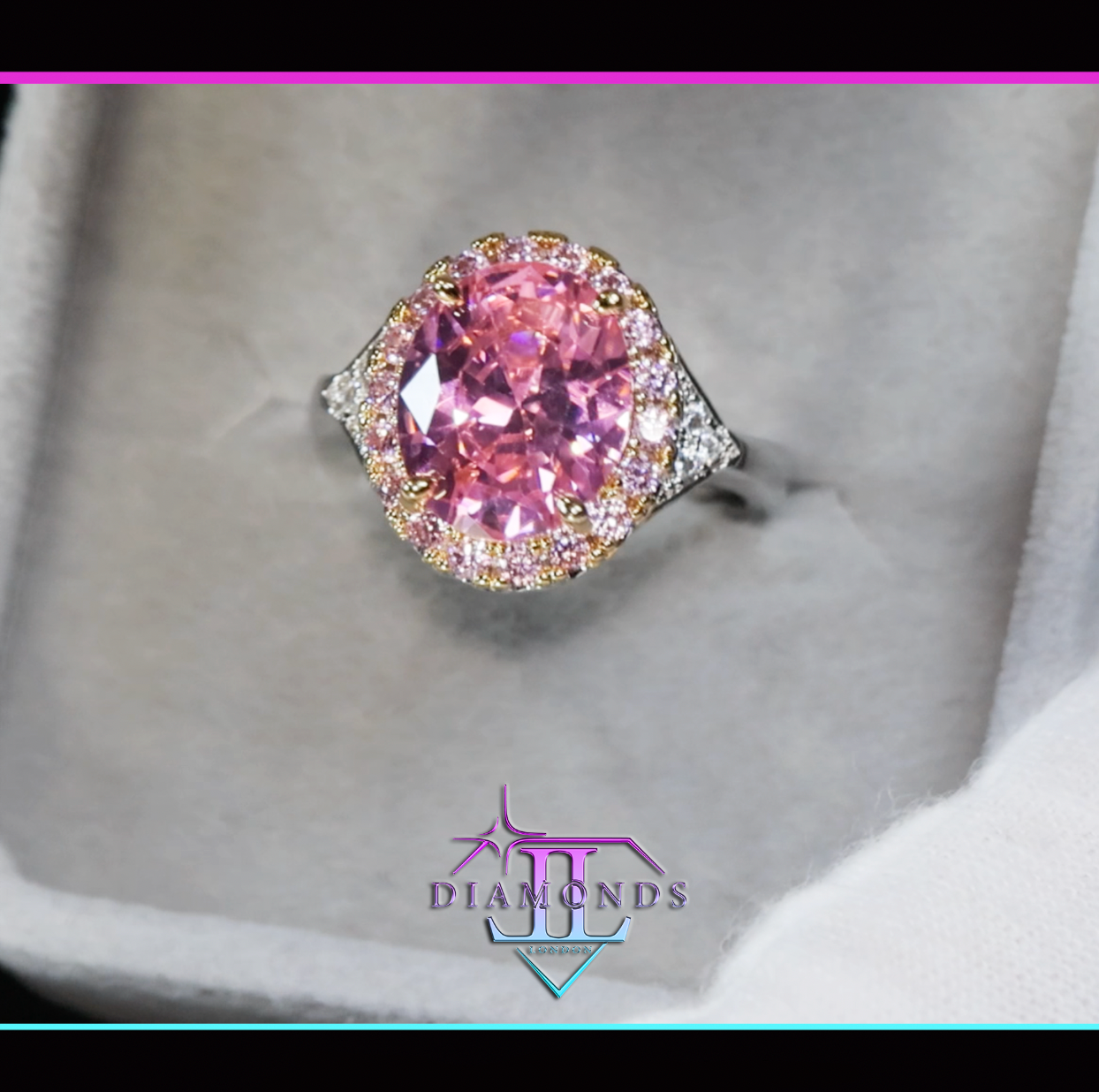 Pink Oval Diamond Ring