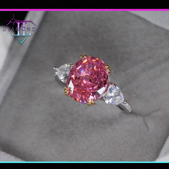 Pink Oval Diamond Ring