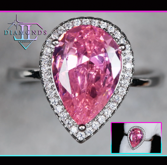 Pink Pear Cut Diamond Engagement Ring