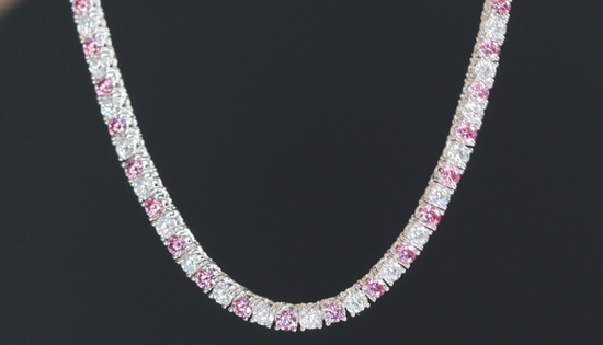 pink lab grown diamond necklace