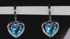 Blue diamond heart earrings