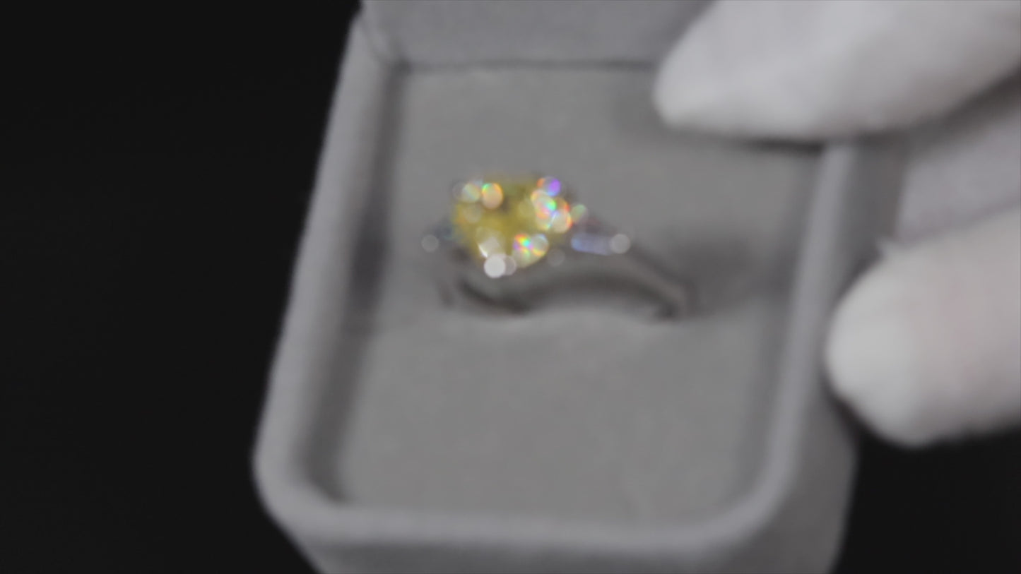 Load and play video in Gallery viewer, Yellow Diamond Heart Ring
