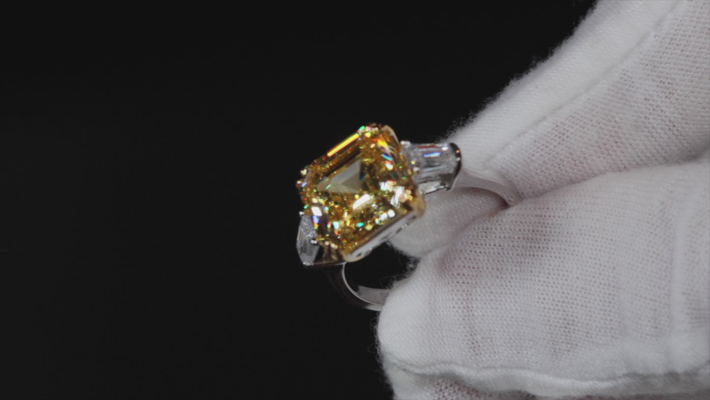 Load and play video in Gallery viewer, Womens yellow diamond ring
