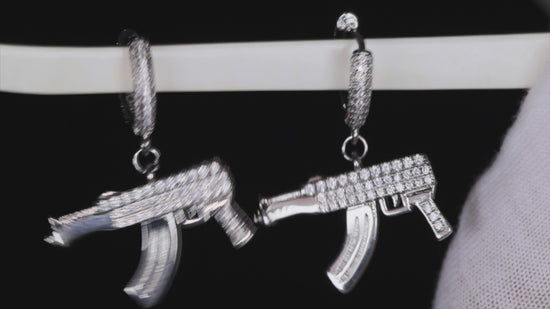 Load and play video in Gallery viewer, Dollar Sign Earrings | Iced Out Earrings
