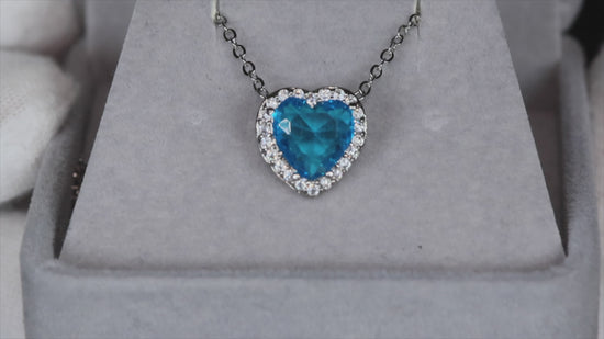 Load and play video in Gallery viewer, Blue Diamond Heart Pendant
