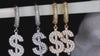 Diamond Dollar Sign Earrings