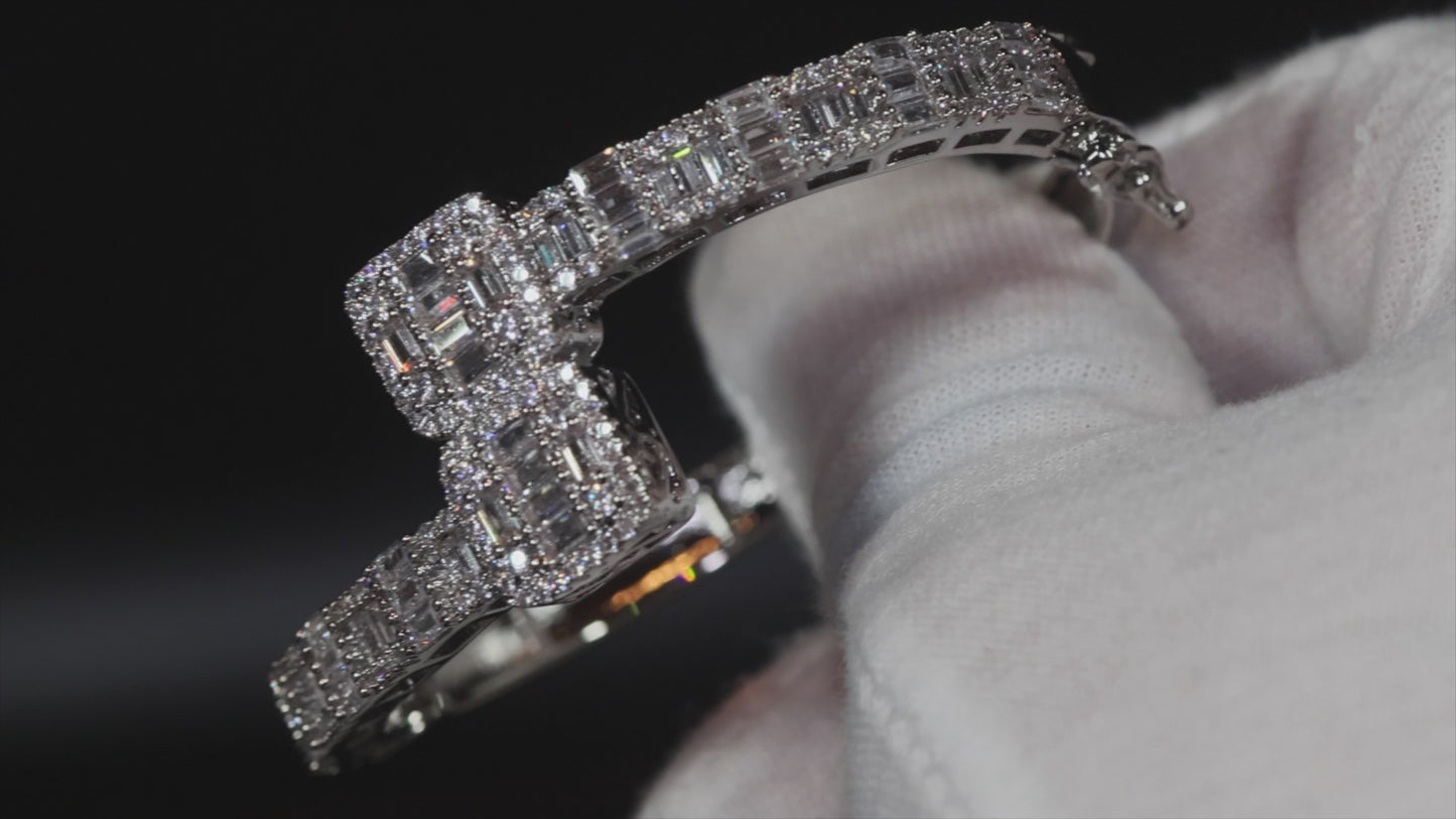 Load and play video in Gallery viewer, iced baguette diamond bracelet
