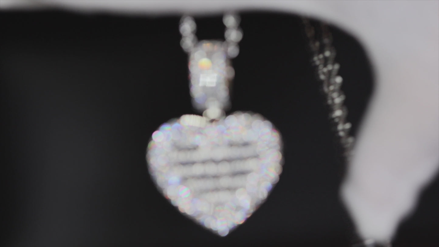 Load and play video in Gallery viewer, diamond heart locket pendant
