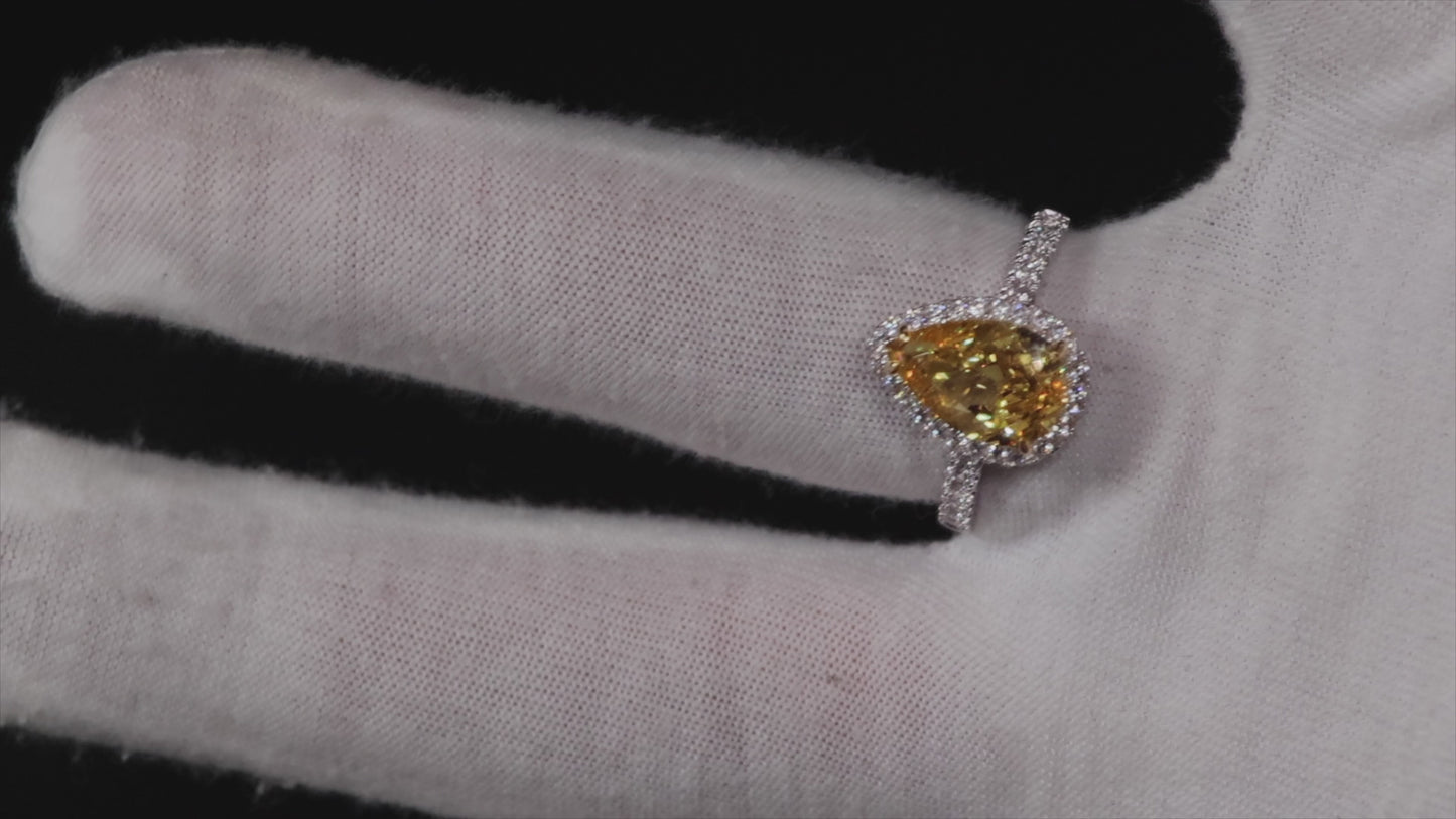 Load and play video in Gallery viewer, Yellow Lab Diamond Engagement Ring
