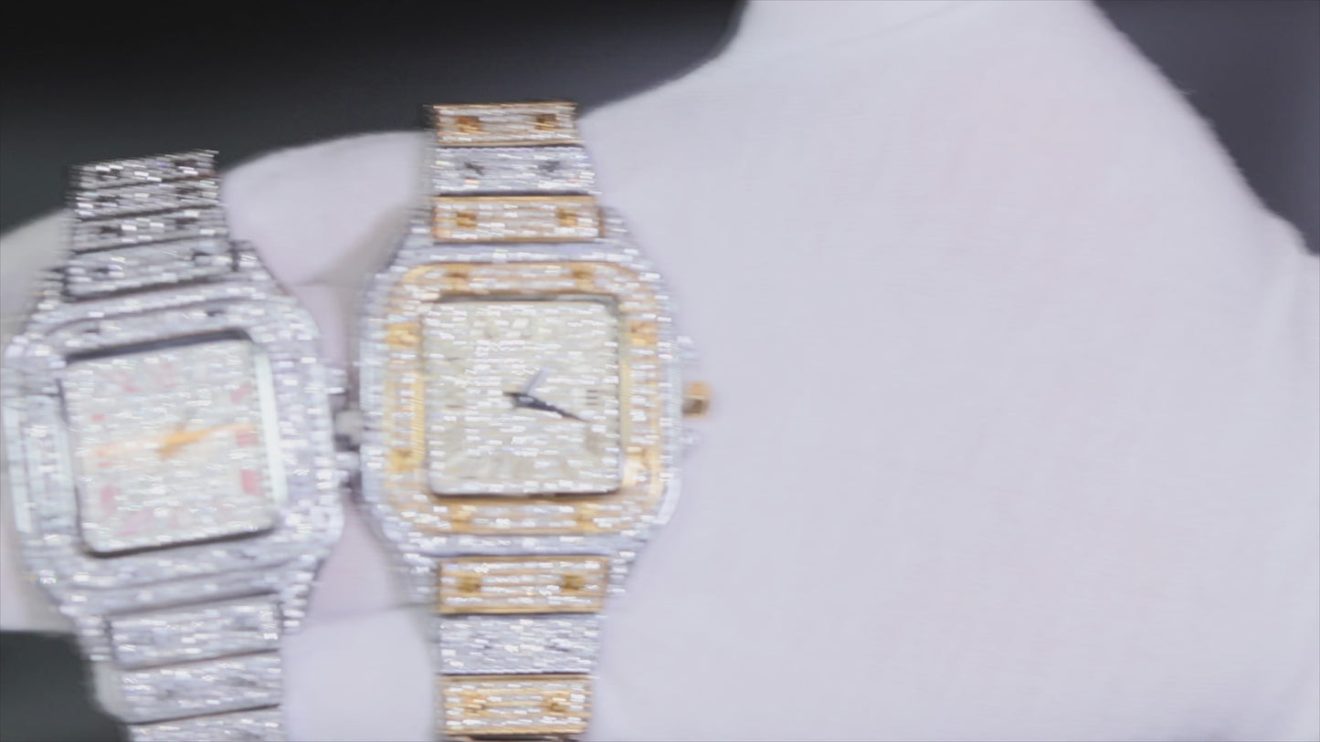 Load and play video in Gallery viewer, iced out cartier watch
