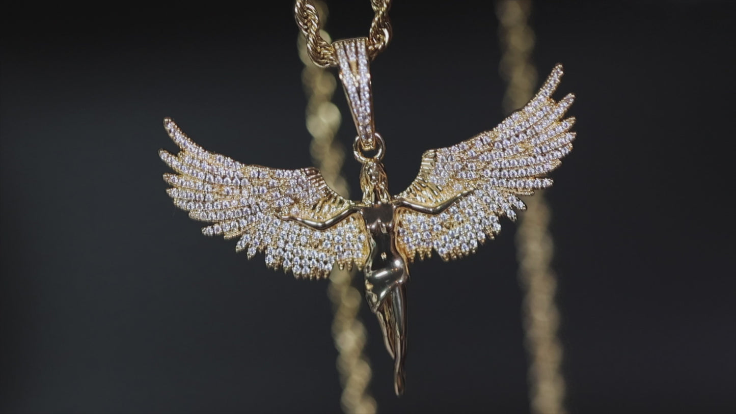 Load and play video in Gallery viewer, Diamond Angel Pendant
