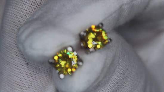 yellow diamond ear studs