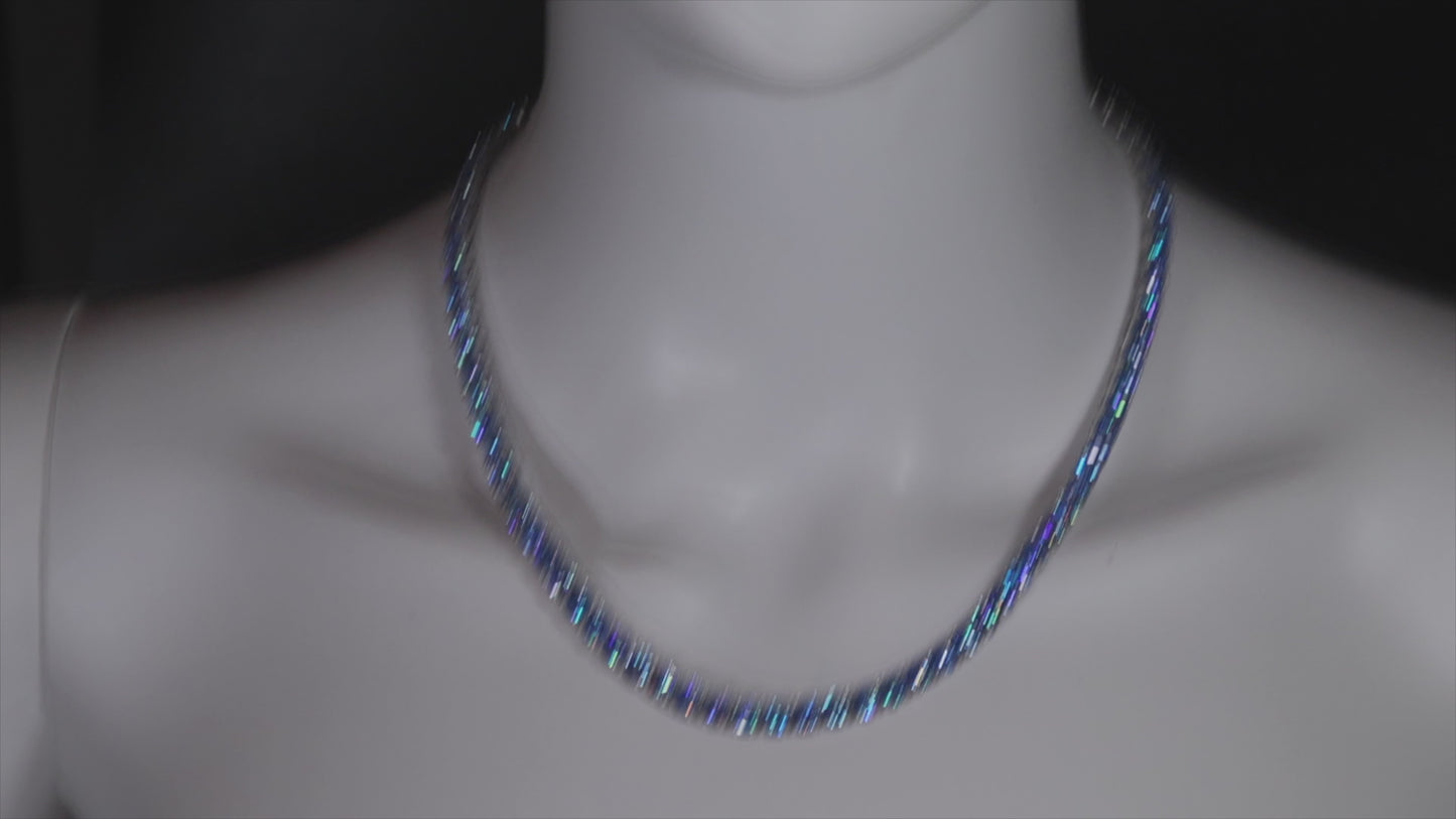 Blue Diamond Tennis Necklace