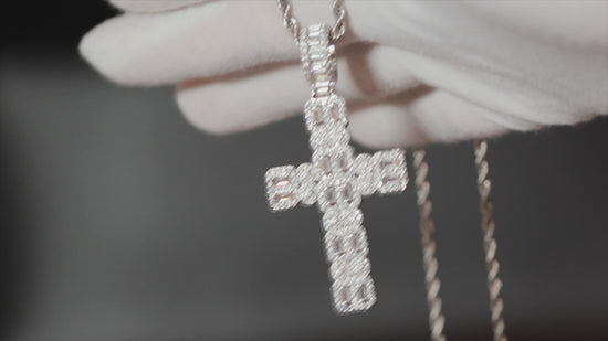 Load and play video in Gallery viewer, Big Diamond Cross Pendant 
