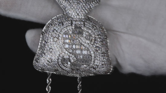 diamond money bag pendant