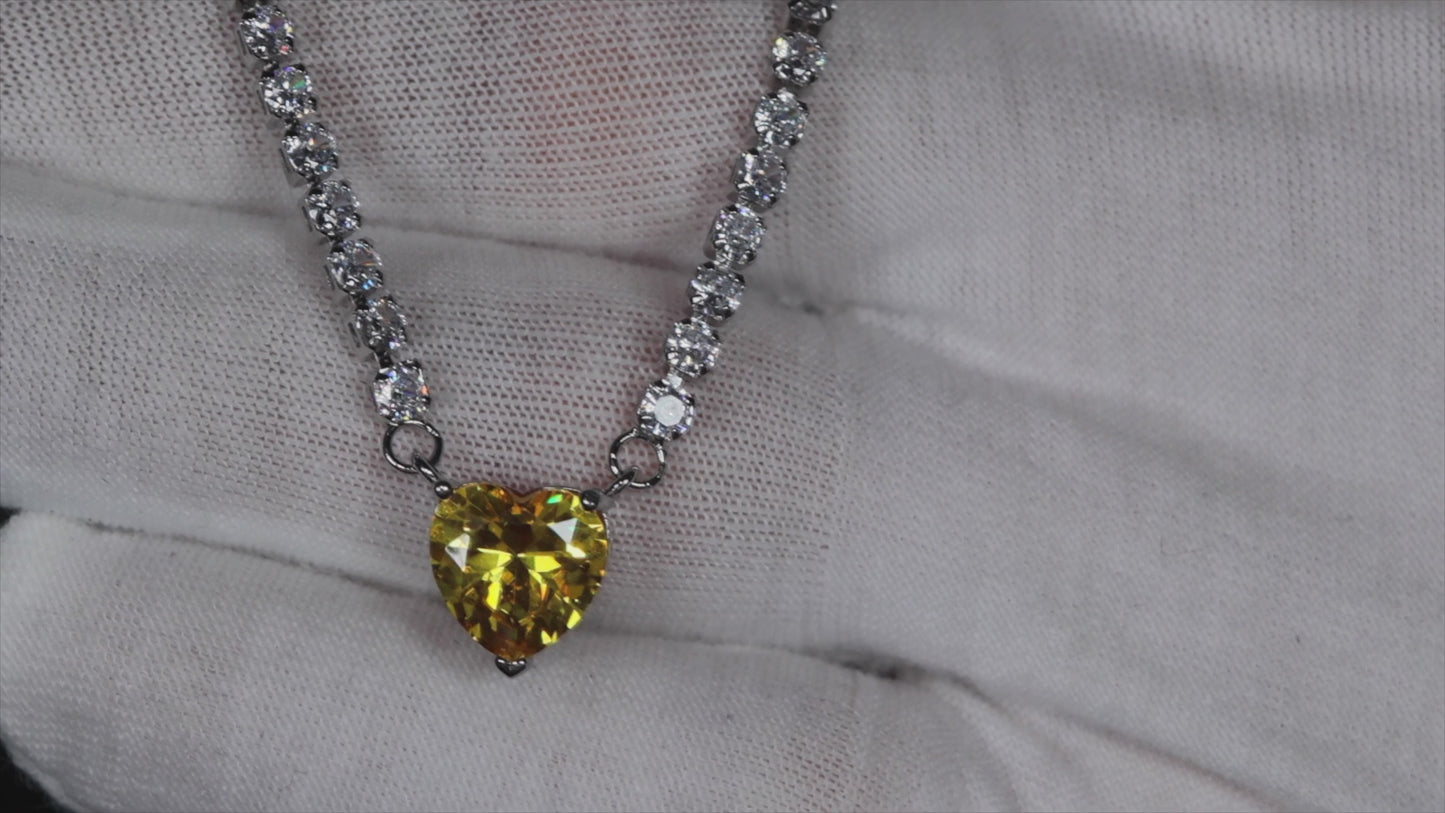 Yellow Diamond Heart Pendant