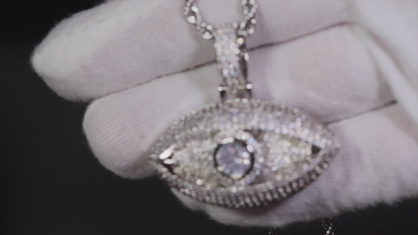 Diamond evil eye pendant