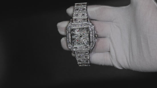 Load and play video in Gallery viewer, Iced Out watches | Iced Out Watch | Diamond Hip Hop Watches | Iced Skeleton Watch
