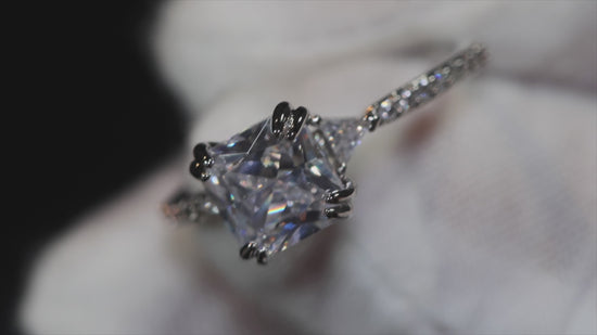 Womens Princess Cut Engagement Ring