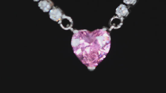 pink diamond heart pendant