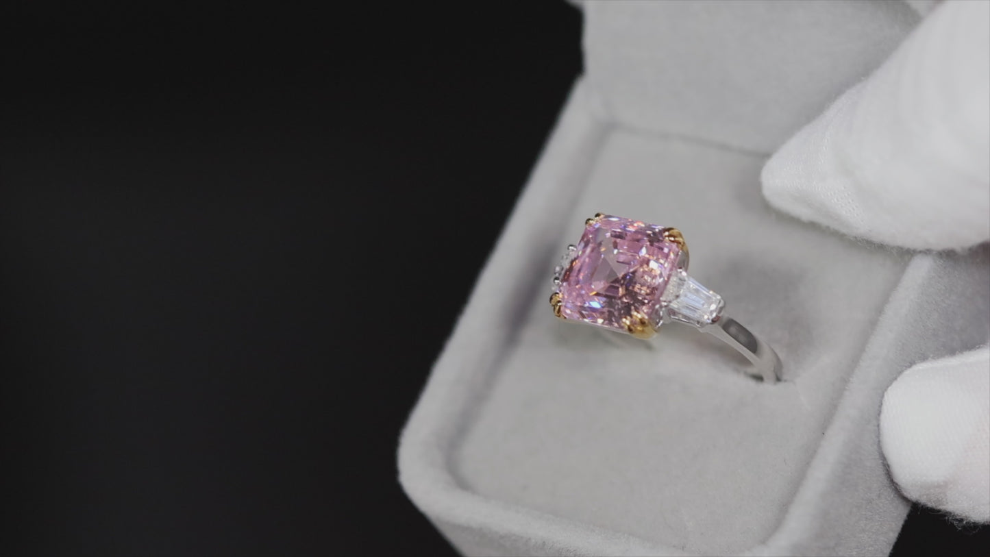 Load and play video in Gallery viewer, pink lab grown diamond ring
