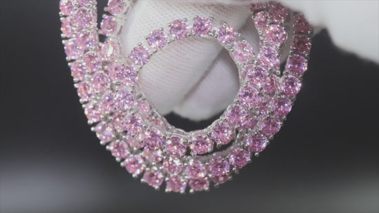 Load and play video in Gallery viewer, Pink Diamond Tennis Chain 
