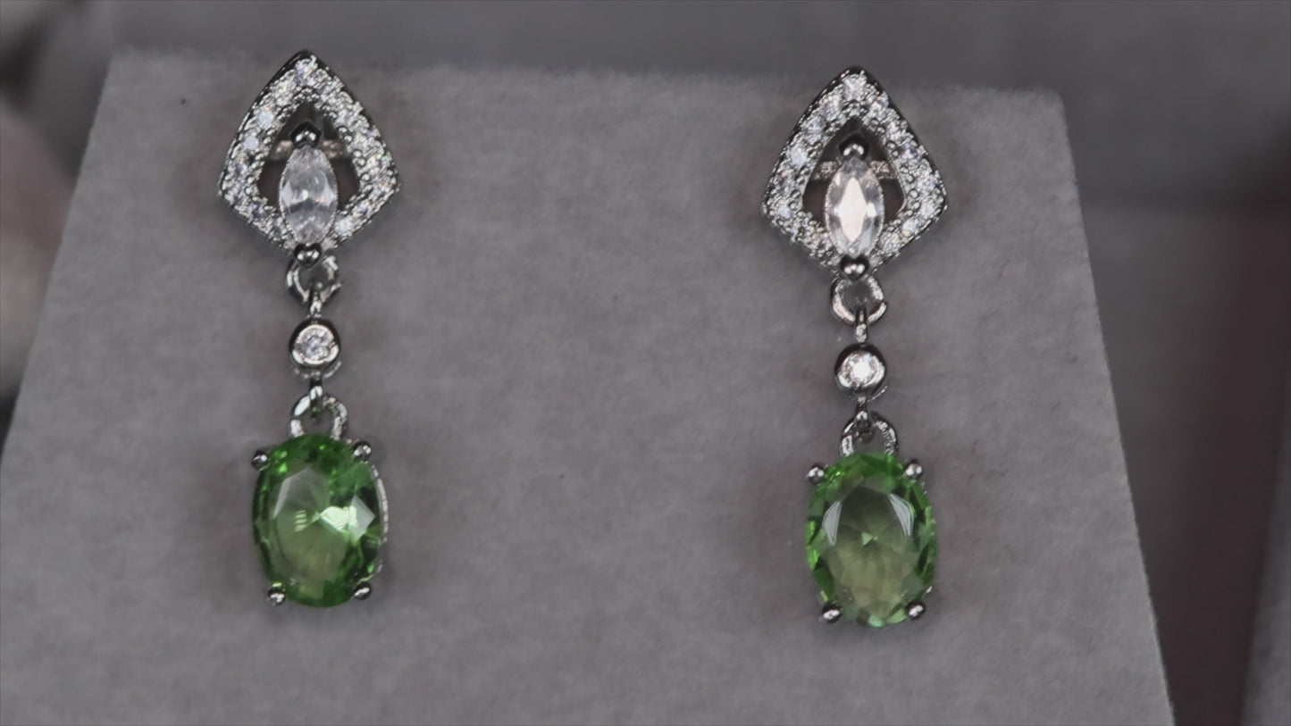 green diamond earrings