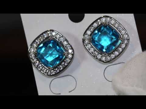 Load and play video in Gallery viewer,  Blue Diamond Ear Studs
