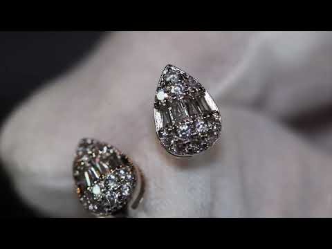 Pear cut diamond earrings