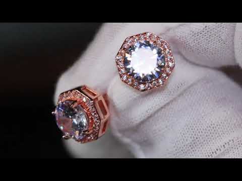 Rose Gold Diamond Ear Studs