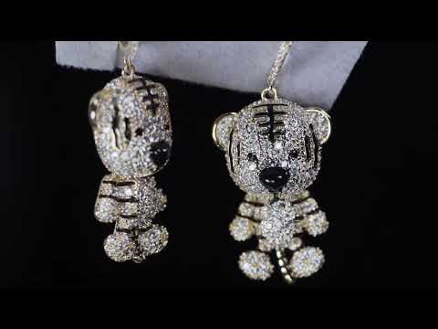 Diamond Tiger Earrings