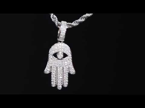 moissanite diamond hand pendant