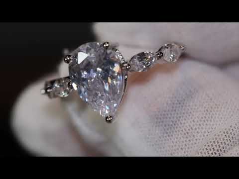 Load and play video in Gallery viewer, pear engagement ring
