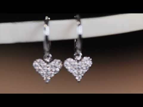 Load and play video in Gallery viewer, Moissanite diamond heart earrings
