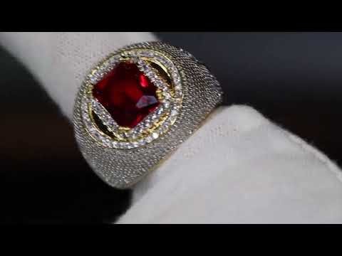 mens red diamond ring