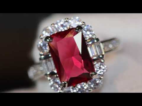 Load and play video in Gallery viewer, big red diamond engagement ring
