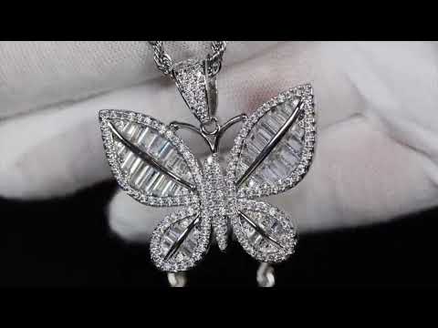 Load and play video in Gallery viewer, Diamond Butterfly Pendant
