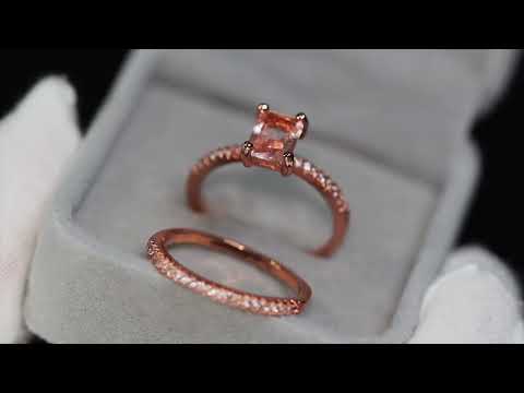 Womens Rose Gold Wedding Ring Set