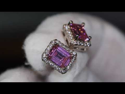 Load and play video in Gallery viewer, Pink Diamond Ear Studs
