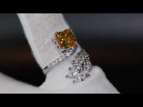 Womens yellow diamond ring