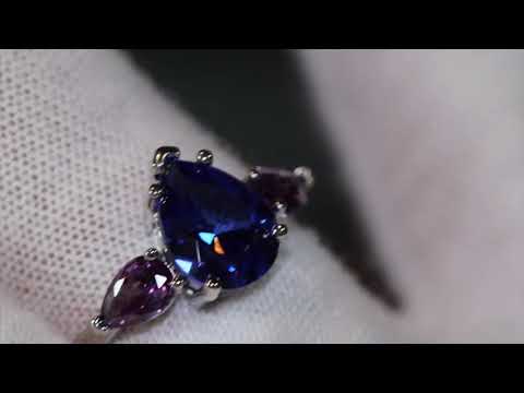 Blue and Purple Diamond Ring