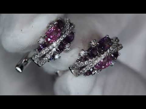 Load and play video in Gallery viewer, Purple Diamond Ear Studs
