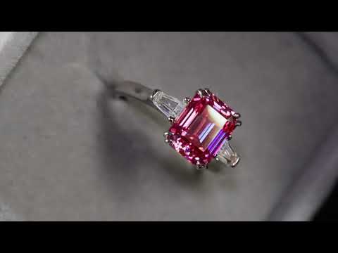 Pink Moissanite Diamond Ring