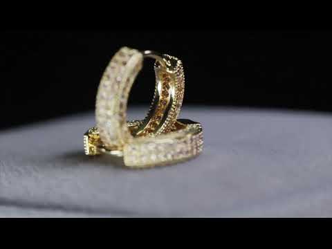 Men's Gold Diamond Hoop Earrings