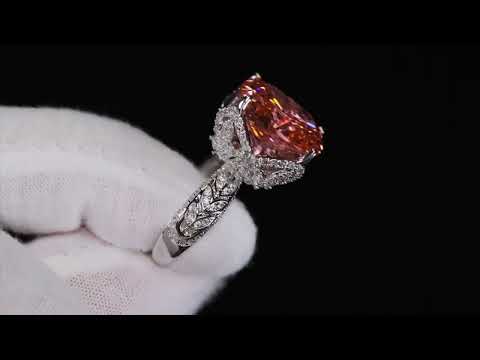 Womens Big Peach Diamond Ring